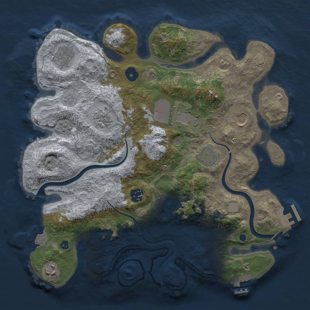 Rust Map: Procedural Map, Size: 3500, Seed: 3579885, 15 Monuments