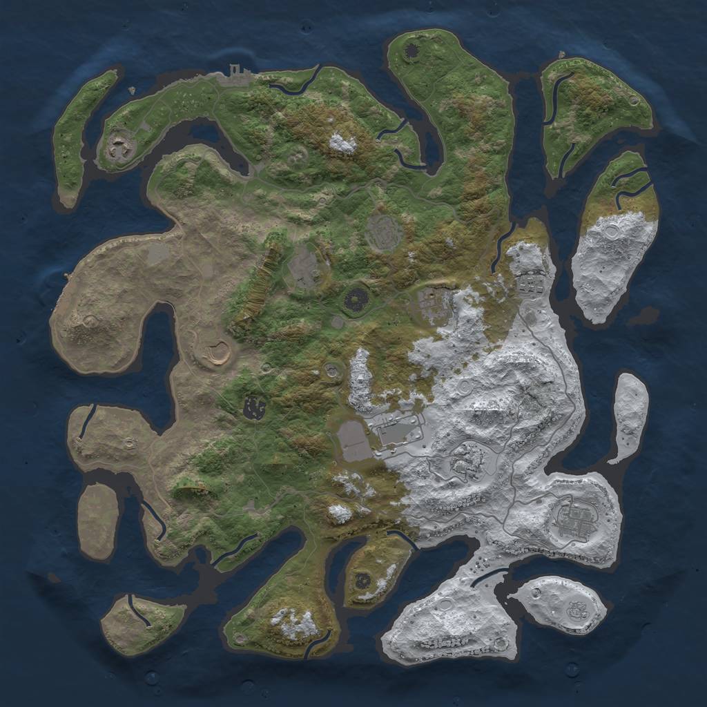 Rust Map: Procedural Map, Size: 4500, Seed: 6126464, 19 Monuments