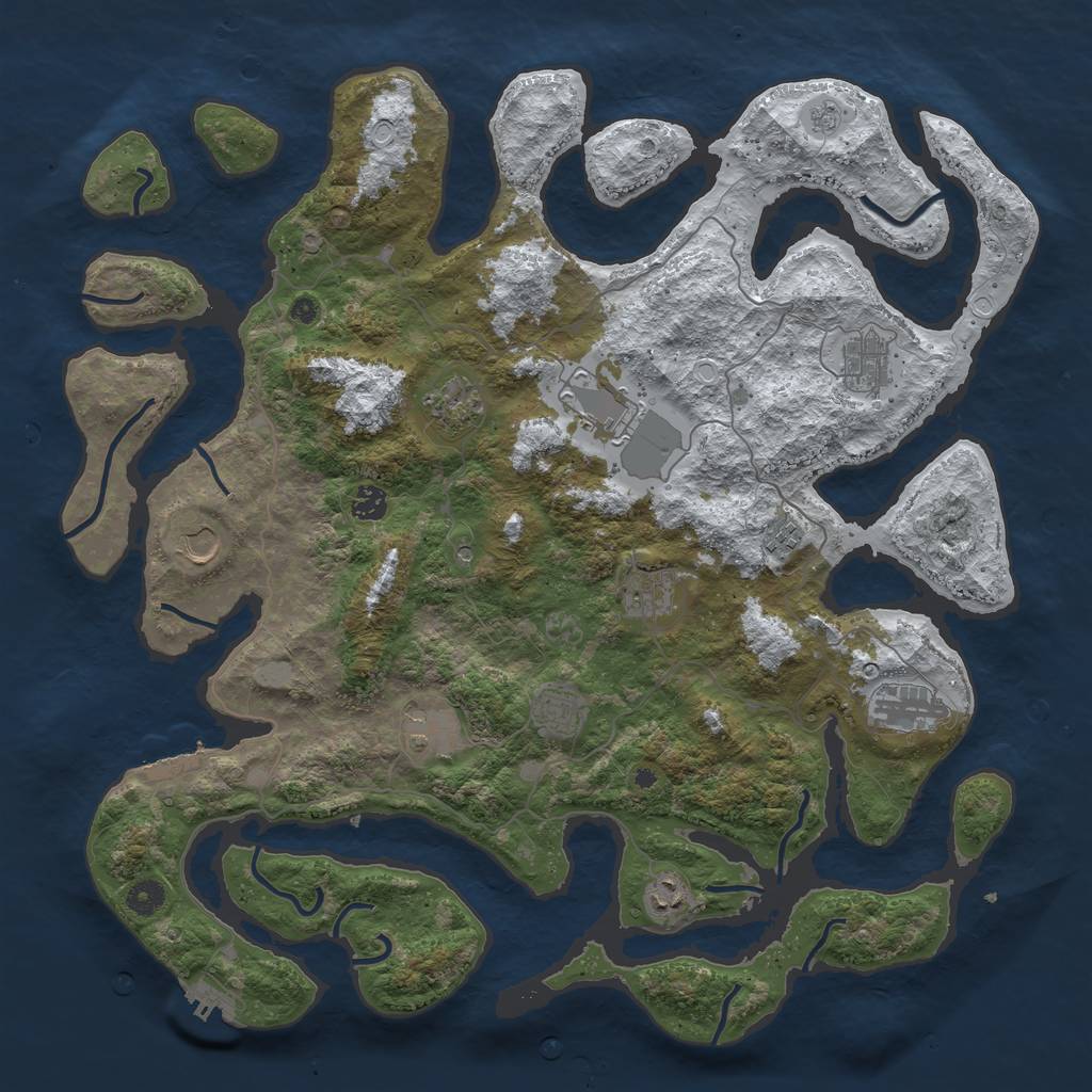 Rust Map: Procedural Map, Size: 4500, Seed: 4989715, 20 Monuments