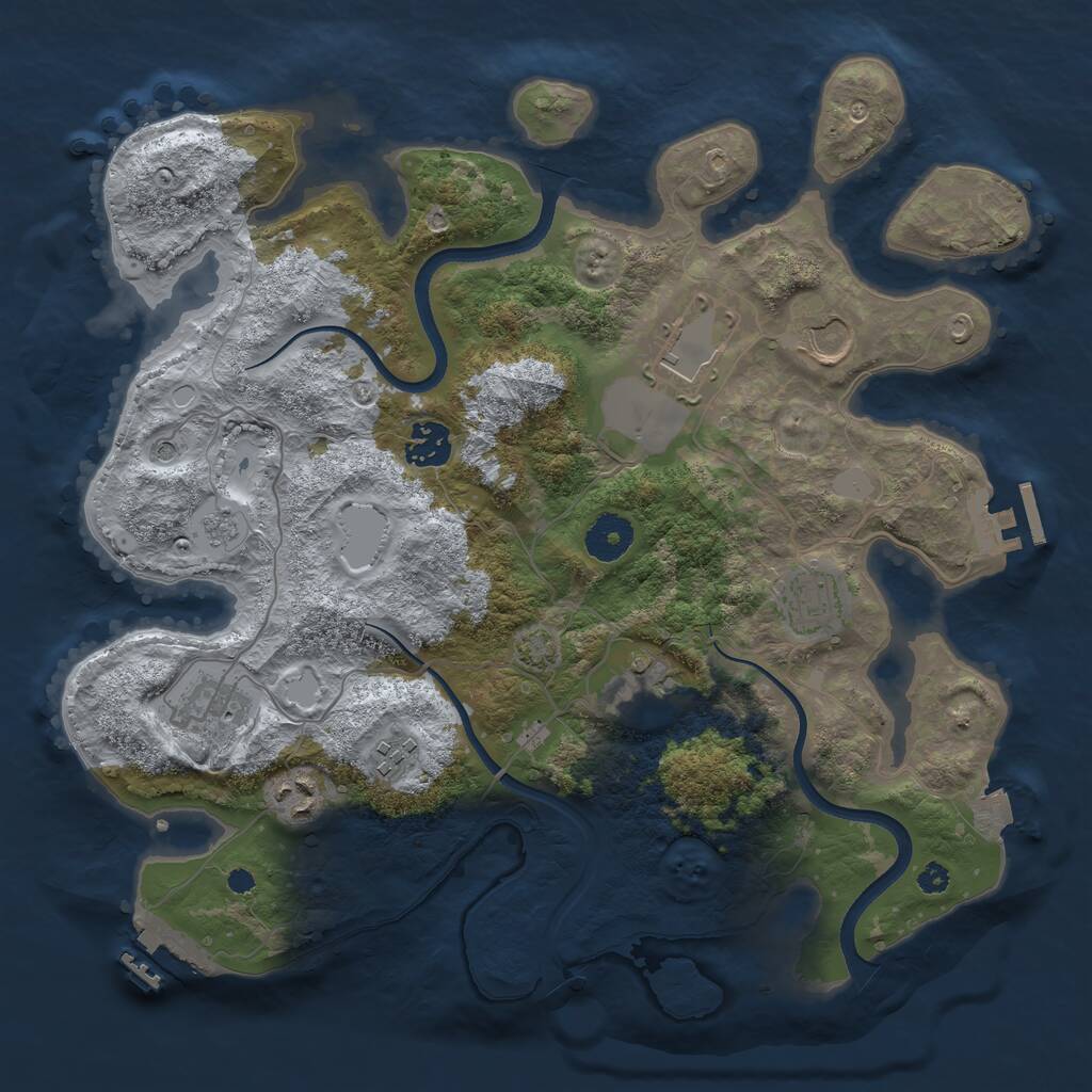 Rust Map: Procedural Map, Size: 3500, Seed: 4723, 14 Monuments