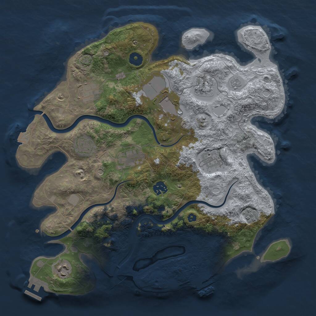 Rust Map: Procedural Map, Size: 3550, Seed: 158326, 15 Monuments