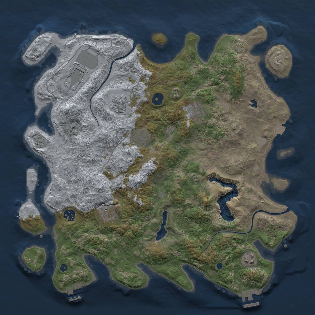 Rust Map: Procedural Map, Size: 4000, Seed: 631936, 14 Monuments