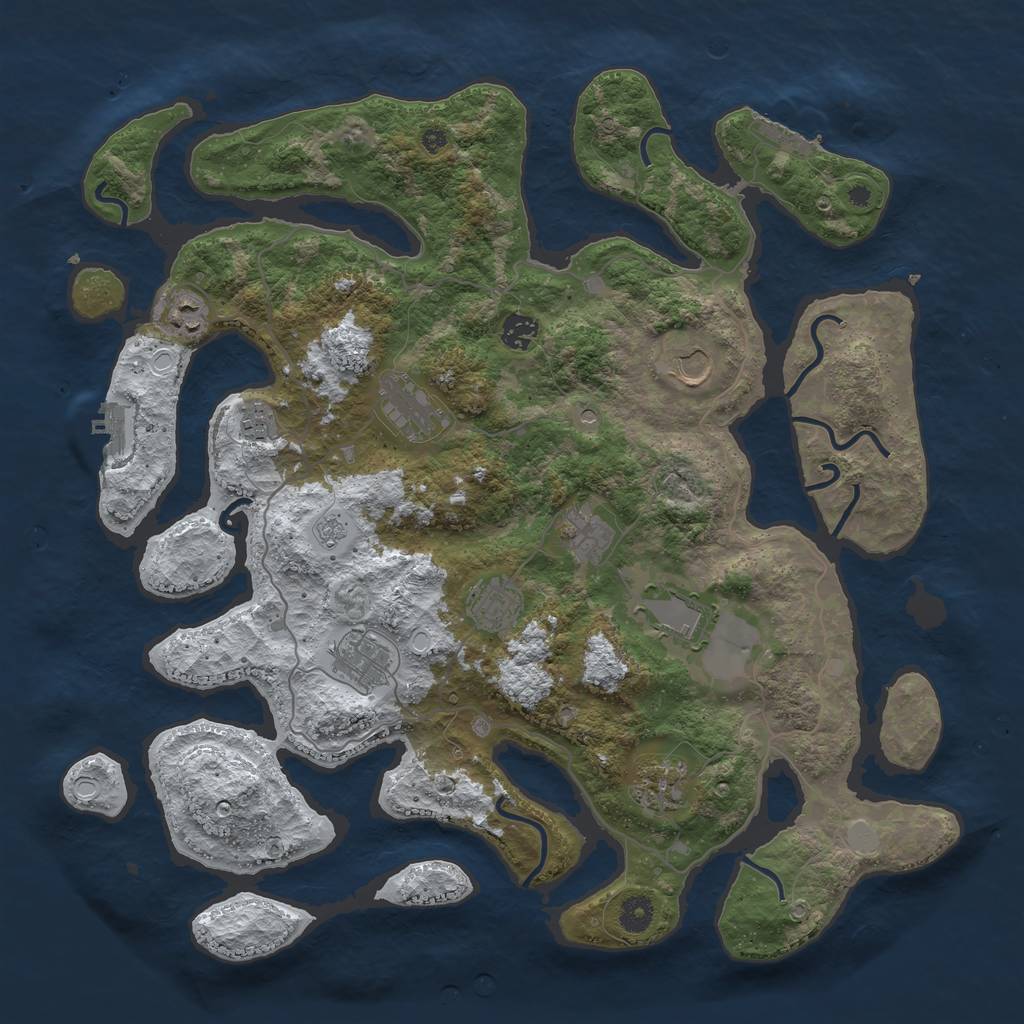 Rust Map: Procedural Map, Size: 4250, Seed: 10012008, 19 Monuments