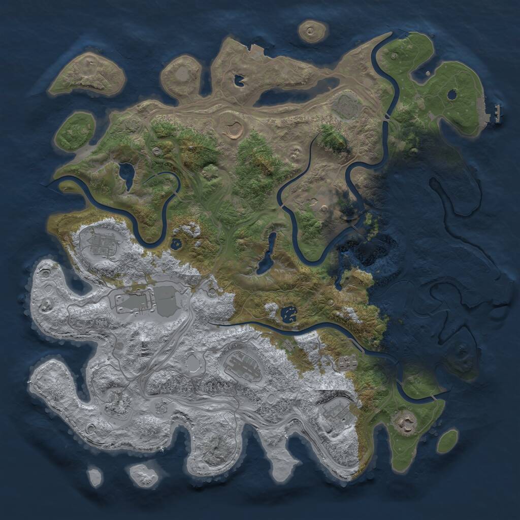 Rust Map: Procedural Map, Size: 4500, Seed: 2754579, 17 Monuments