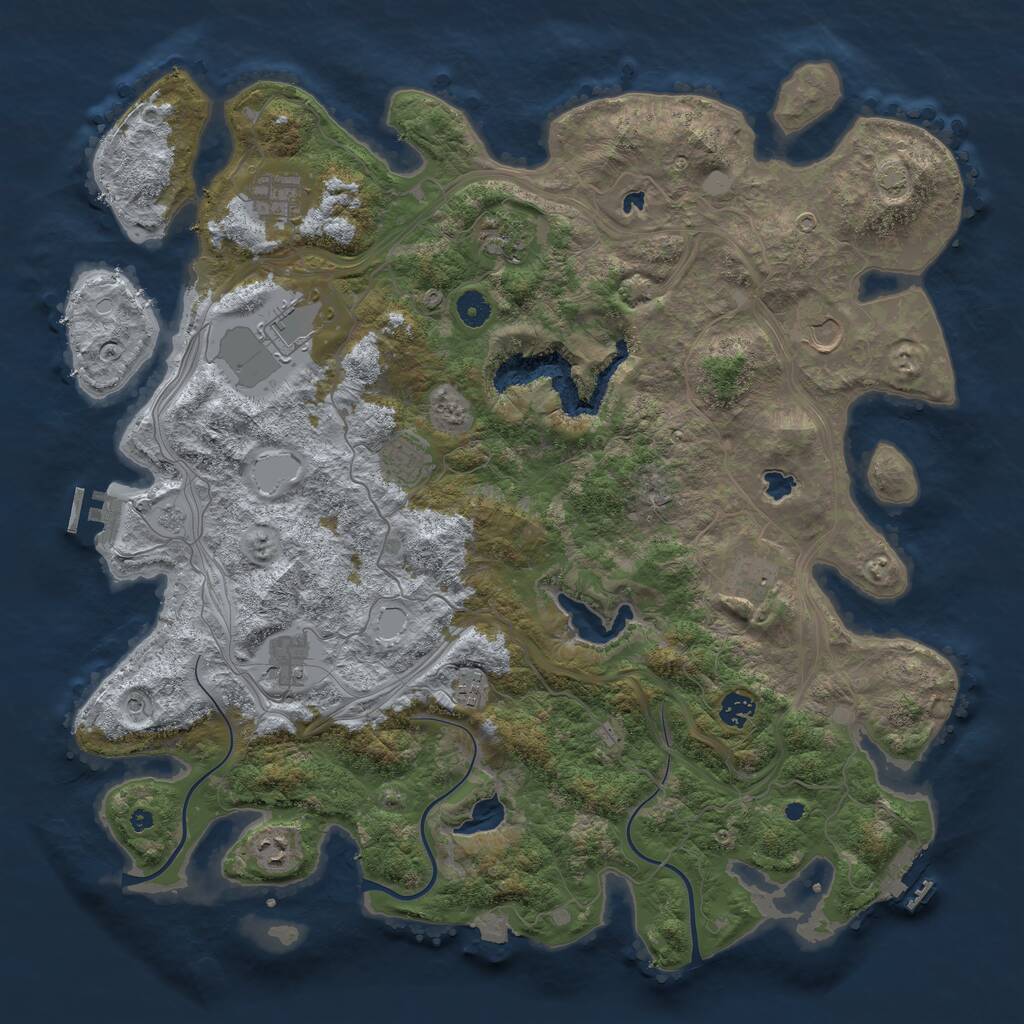 Rust Map: Procedural Map, Size: 4500, Seed: 5668698, 16 Monuments