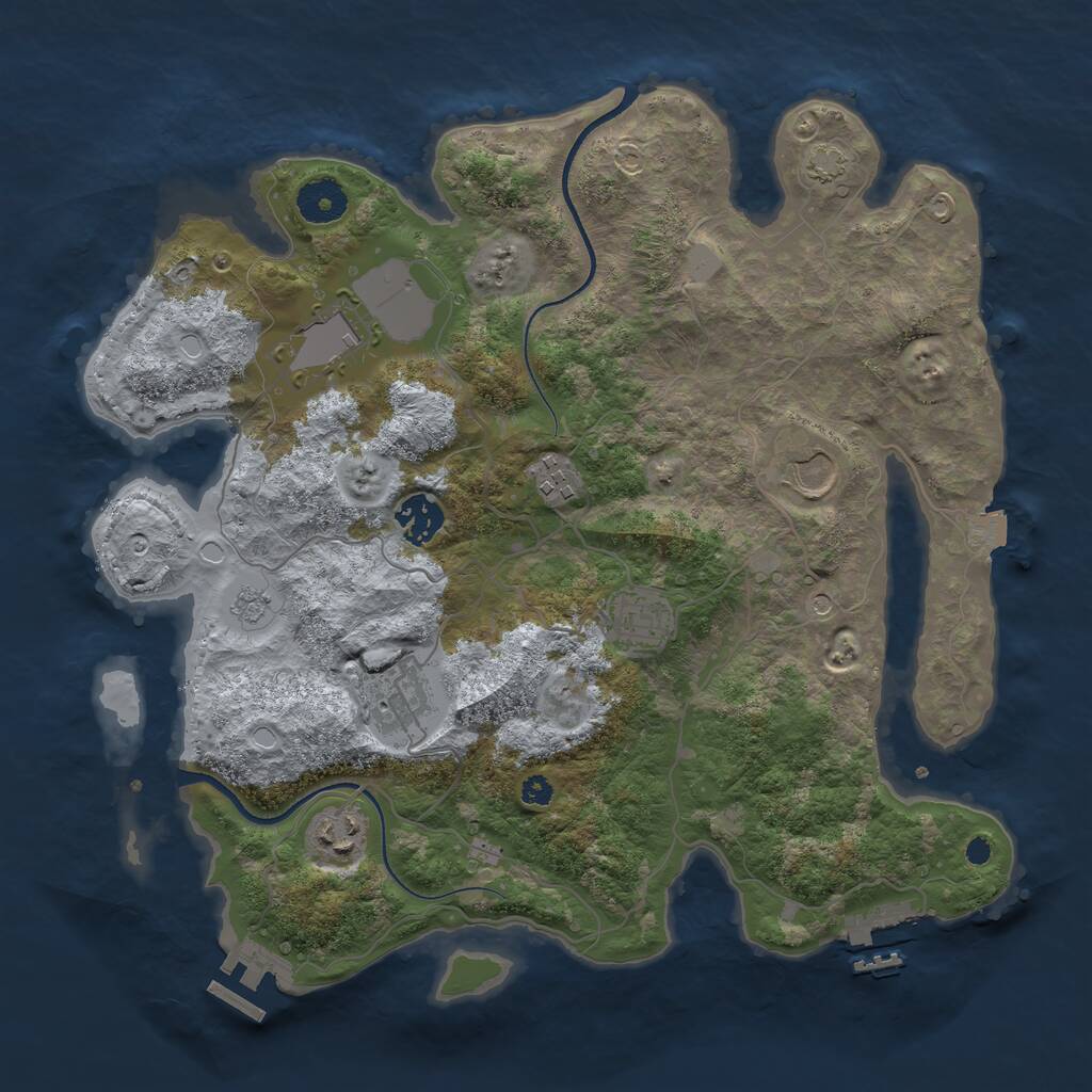 Rust Map: Procedural Map, Size: 3500, Seed: 1072337, 13 Monuments