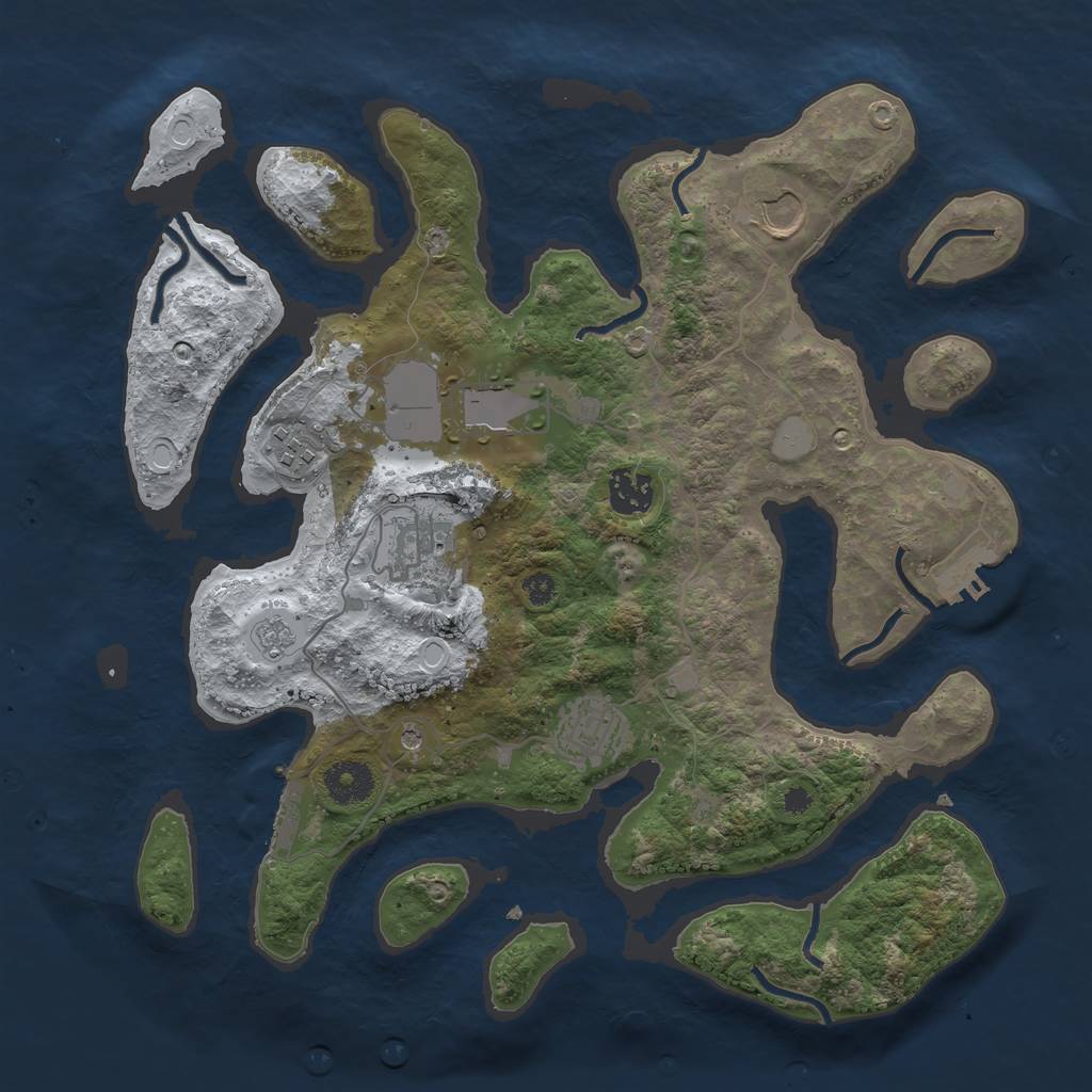 Rust Map: Procedural Map, Size: 3500, Seed: 3288510, 15 Monuments
