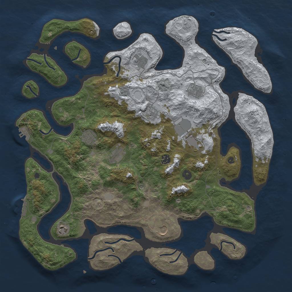 Rust Map: Procedural Map, Size: 4500, Seed: 3749246, 19 Monuments