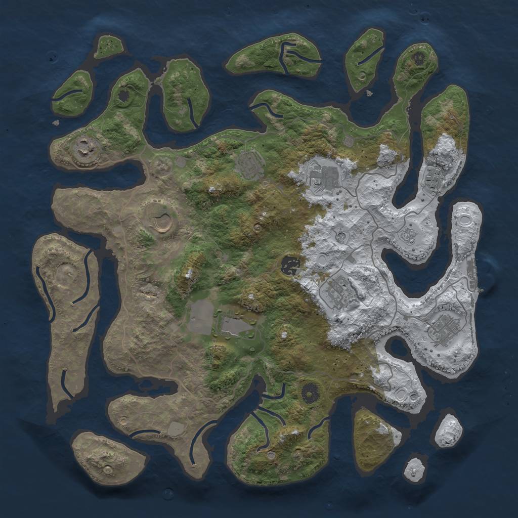 Rust Map: Procedural Map, Size: 4000, Seed: 216560, 17 Monuments