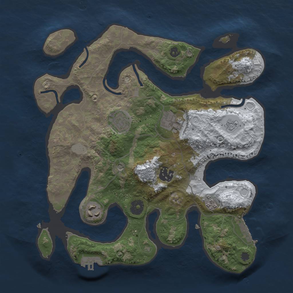 Rust Map: Procedural Map, Size: 3000, Seed: 36755822, 14 Monuments