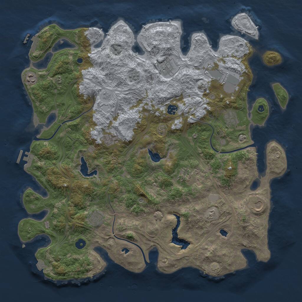 Rust Map: Procedural Map, Size: 4500, Seed: 2149091, 16 Monuments