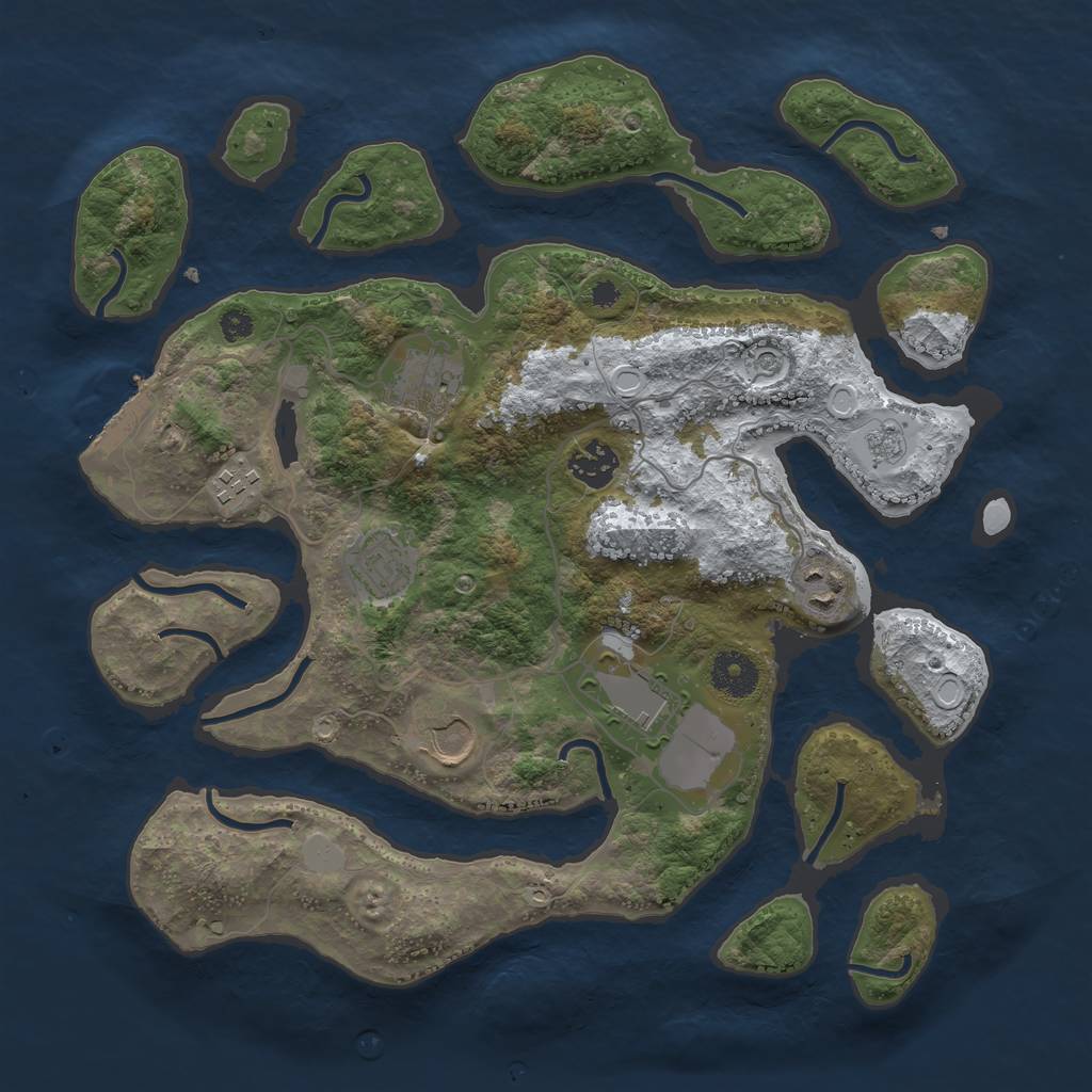 Rust Map: Procedural Map, Size: 3500, Seed: 5096187, 15 Monuments
