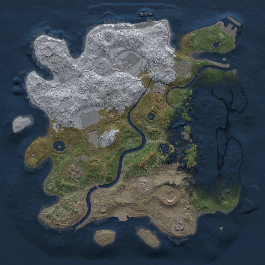 Rust Map: Procedural Map, Size: 3500, Seed: 3022318, 15 Monuments