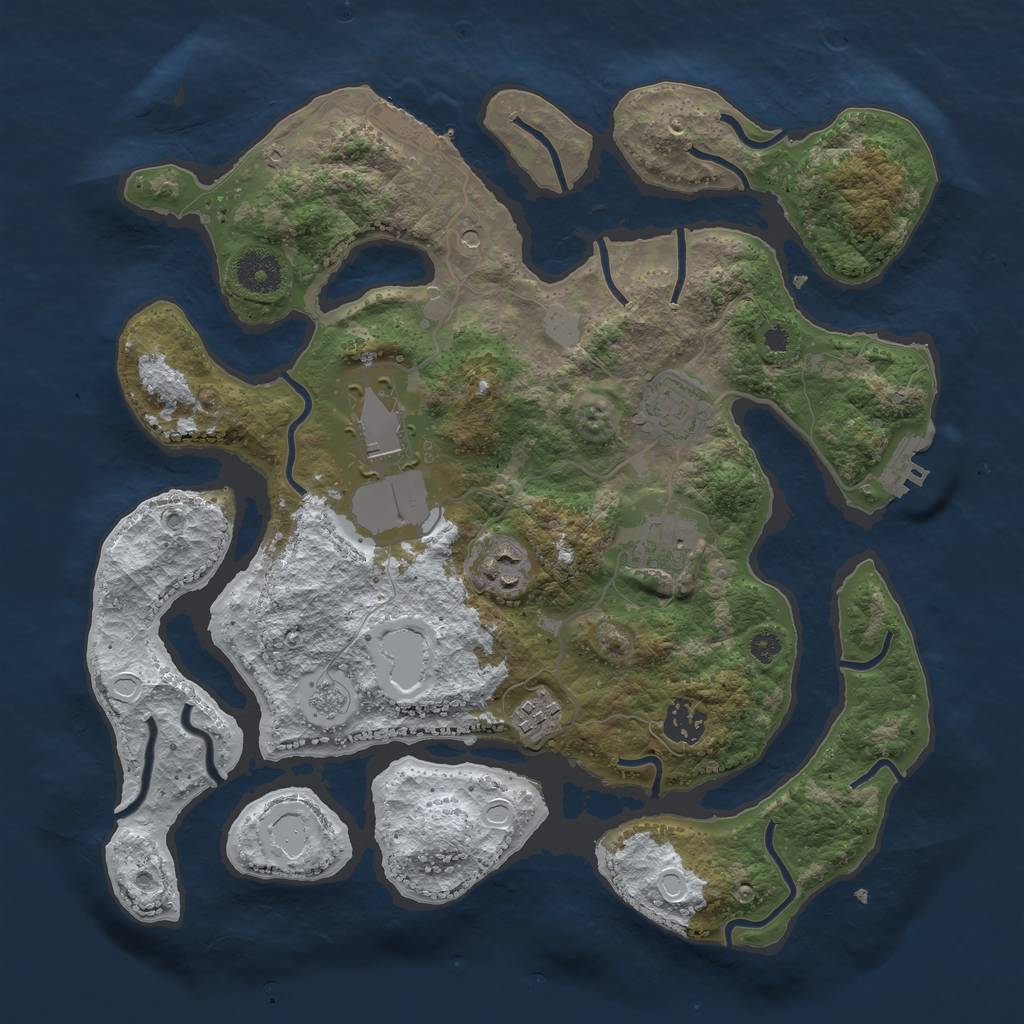 Rust Map: Procedural Map, Size: 3500, Seed: 5736059, 15 Monuments
