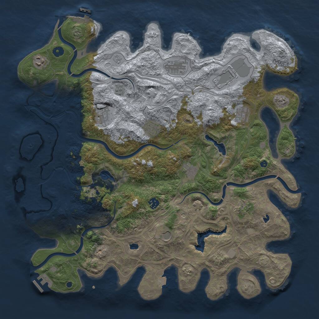 Rust Map: Procedural Map, Size: 4500, Seed: 1941172, 17 Monuments