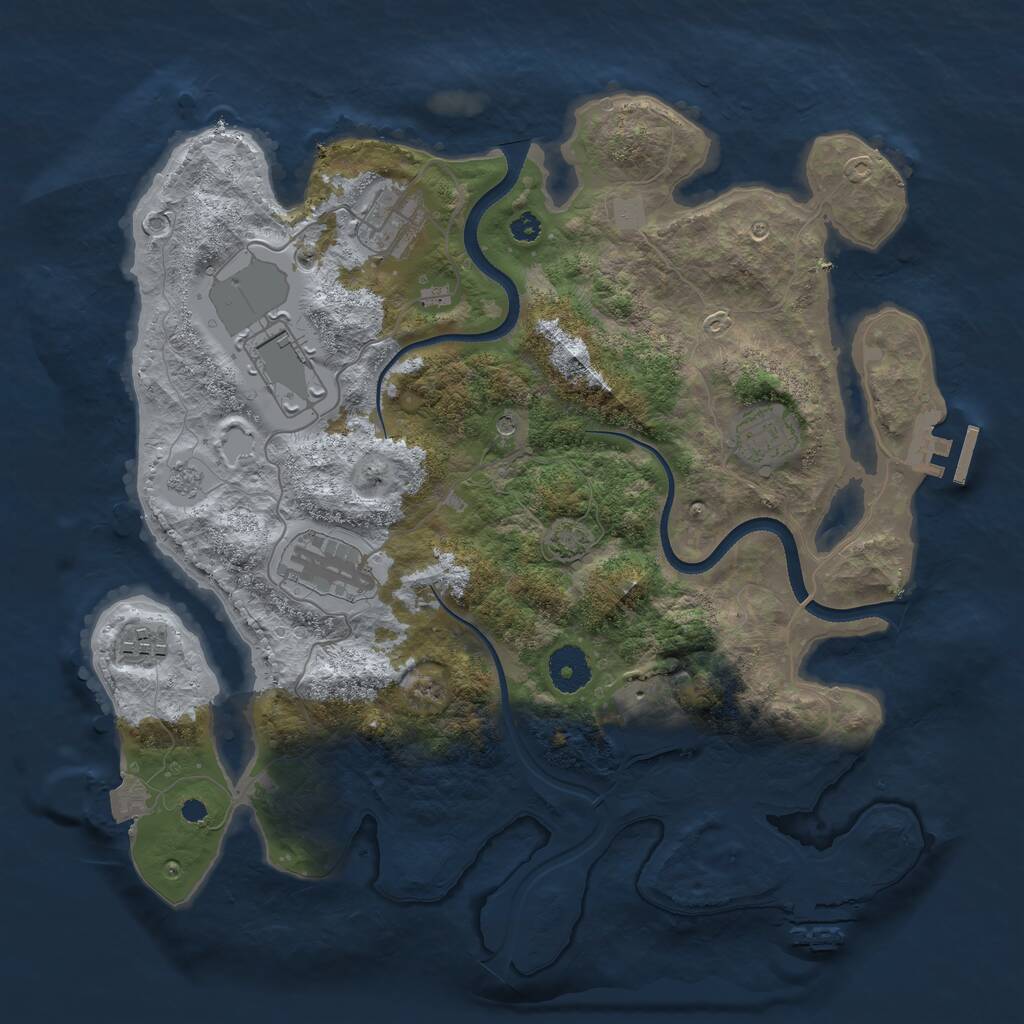 Rust Map: Procedural Map, Size: 3500, Seed: 274446, 12 Monuments