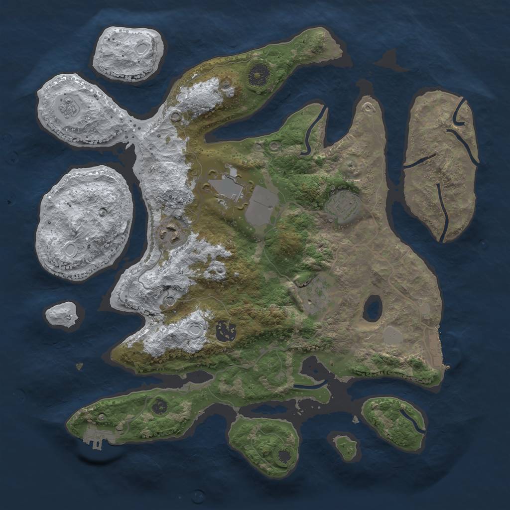 Rust Map: Procedural Map, Size: 3500, Seed: 1681011, 14 Monuments