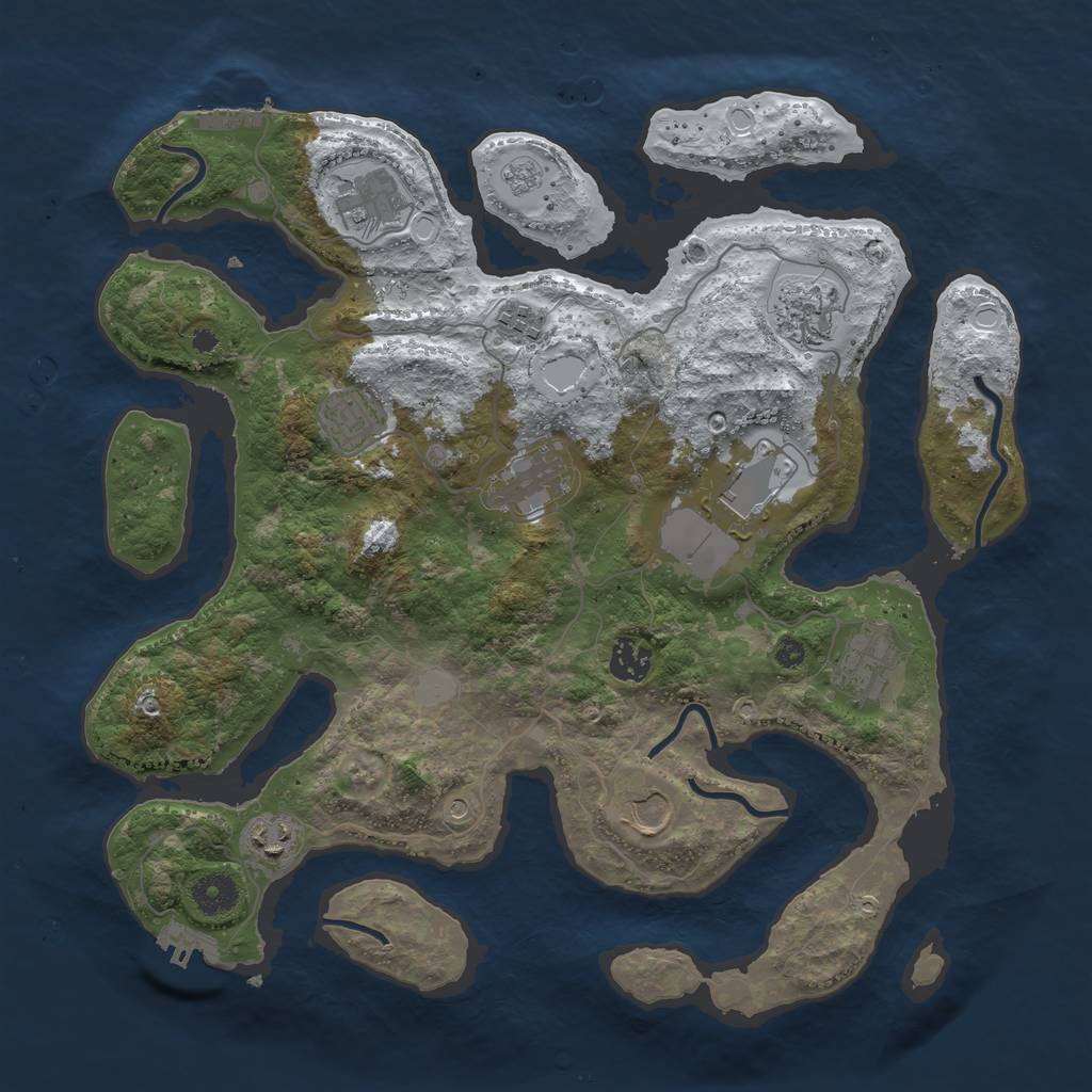 Rust Map: Procedural Map, Size: 3800, Seed: 1668182035, 19 Monuments