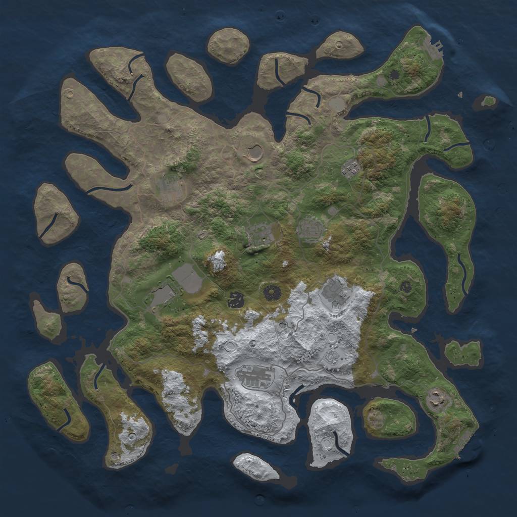 Rust Map: Procedural Map, Size: 4500, Seed: 1451426, 19 Monuments