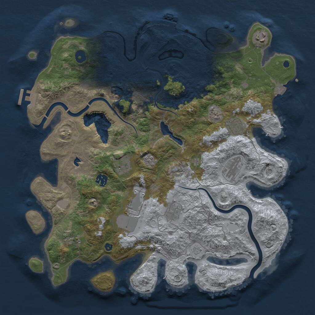 Rust Map: Procedural Map, Size: 4000, Seed: 465300, 15 Monuments