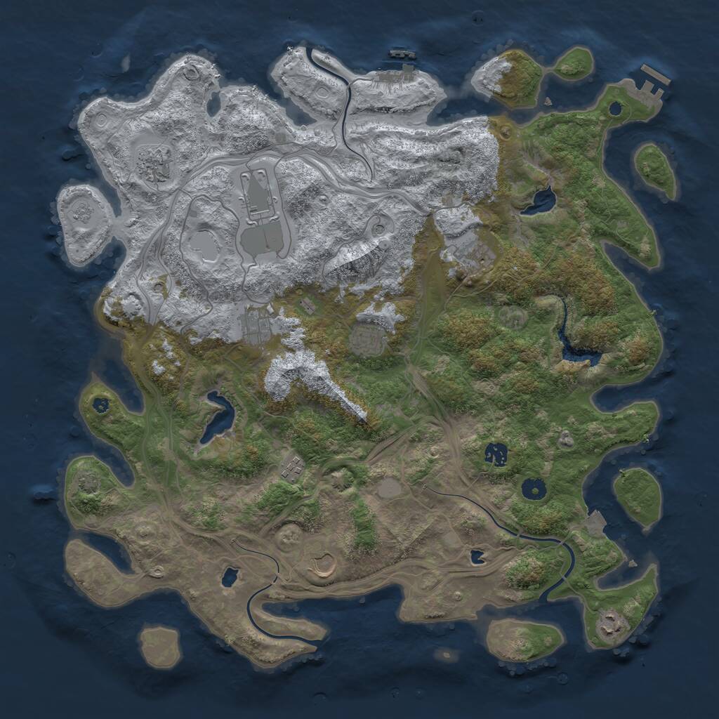 Rust Map: Procedural Map, Size: 4500, Seed: 6442327, 15 Monuments