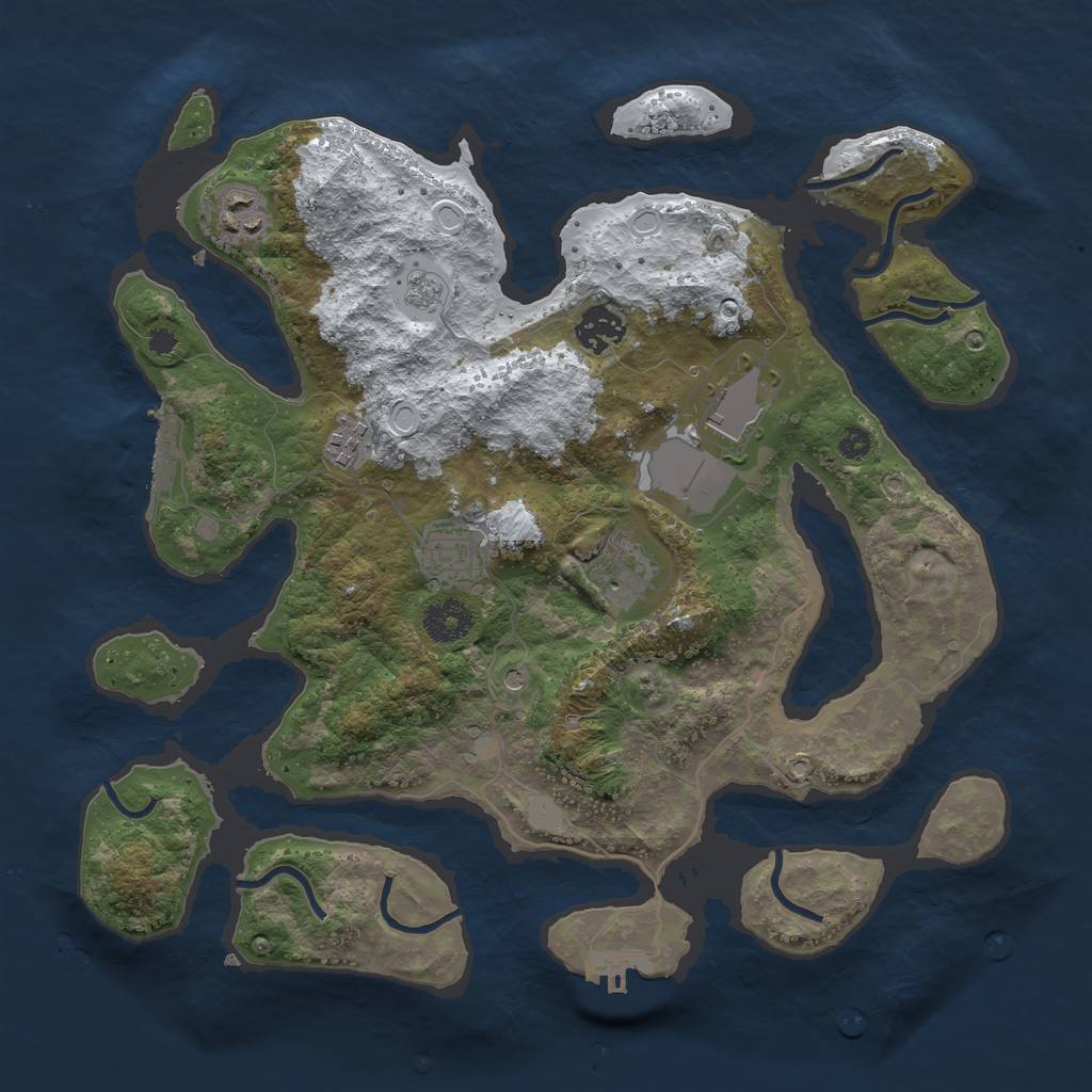 Rust Map: Procedural Map, Size: 3500, Seed: 6075937, 15 Monuments