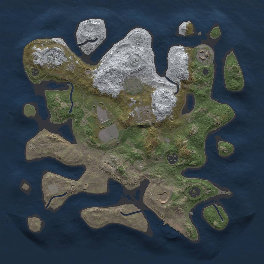 Rust Map: Procedural Map, Size: 3500, Seed: 1846898, 15 Monuments
