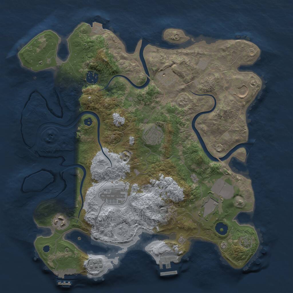 Rust Map: Procedural Map, Size: 3500, Seed: 1899719, 14 Monuments