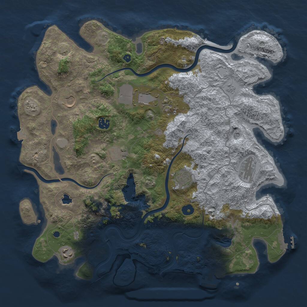 Rust Map: Procedural Map, Size: 4000, Seed: 87669542, 15 Monuments