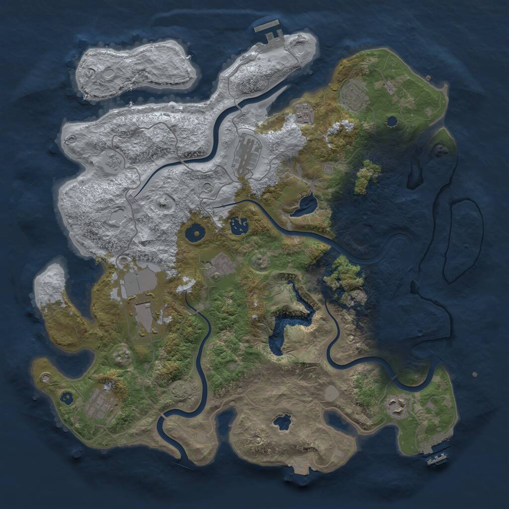Rust Map: Procedural Map, Size: 4000, Seed: 807606, 14 Monuments