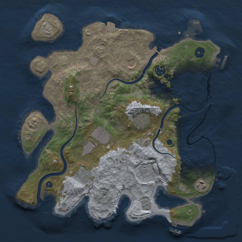 Rust Map: Procedural Map, Size: 3500, Seed: 784317, 14 Monuments