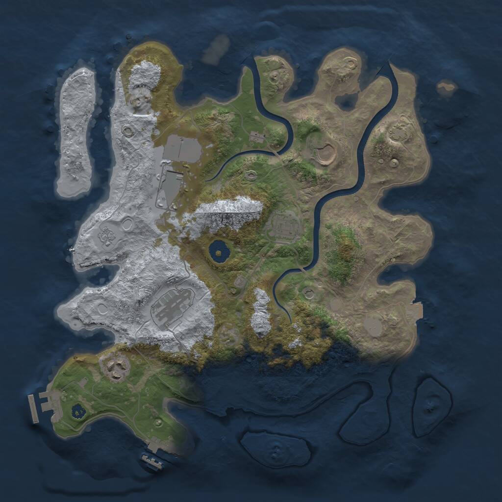 Rust Map: Procedural Map, Size: 3500, Seed: 4970640, 11 Monuments