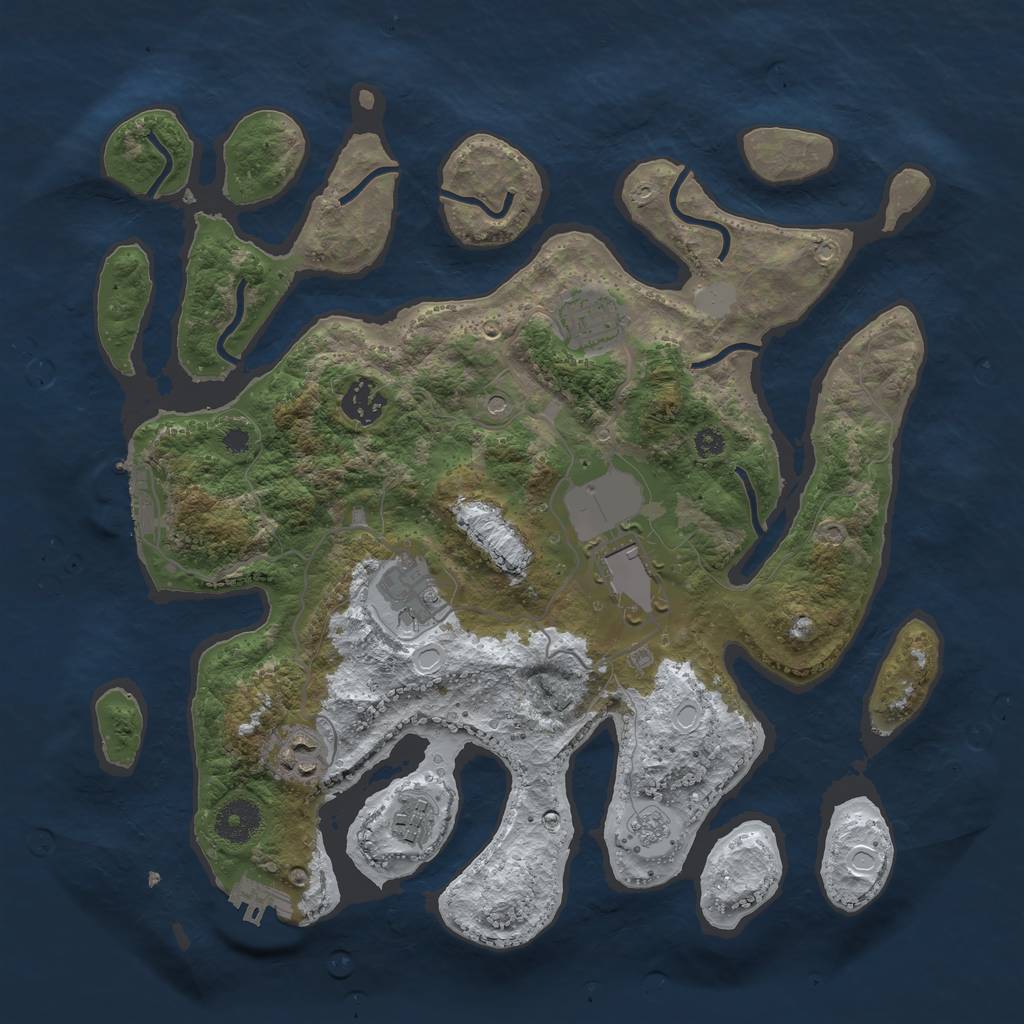 Rust Map: Procedural Map, Size: 3500, Seed: 2021595, 15 Monuments