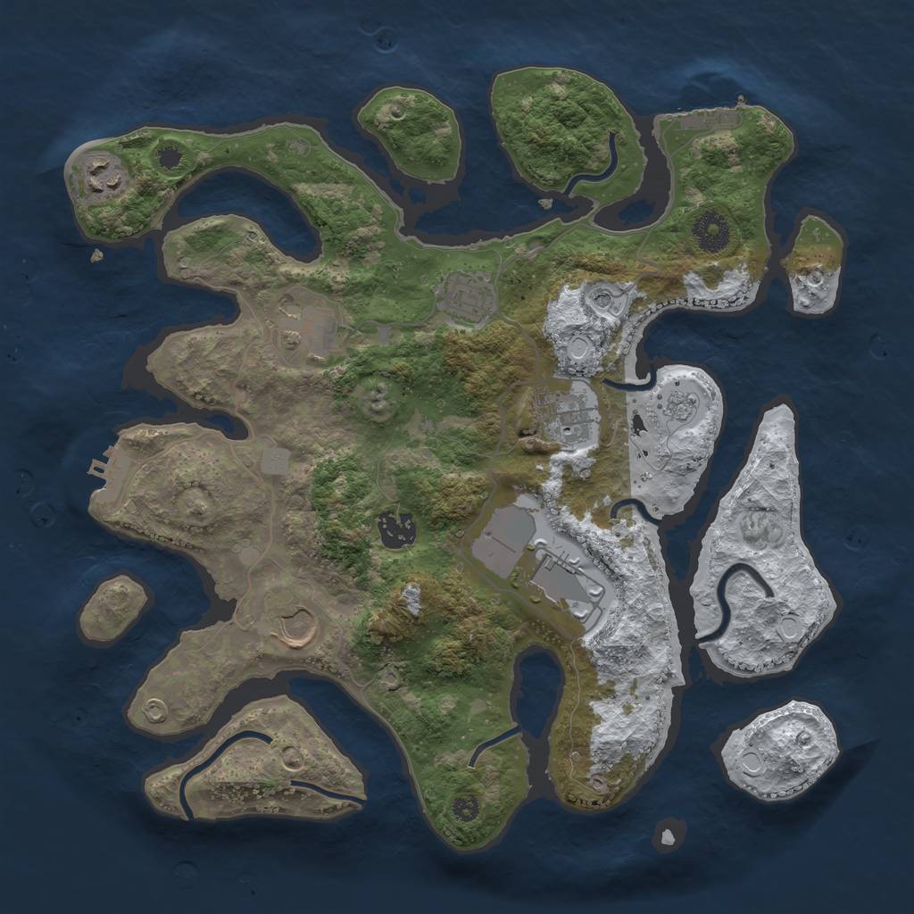 Rust Map: Procedural Map, Size: 3500, Seed: 4847063, 16 Monuments