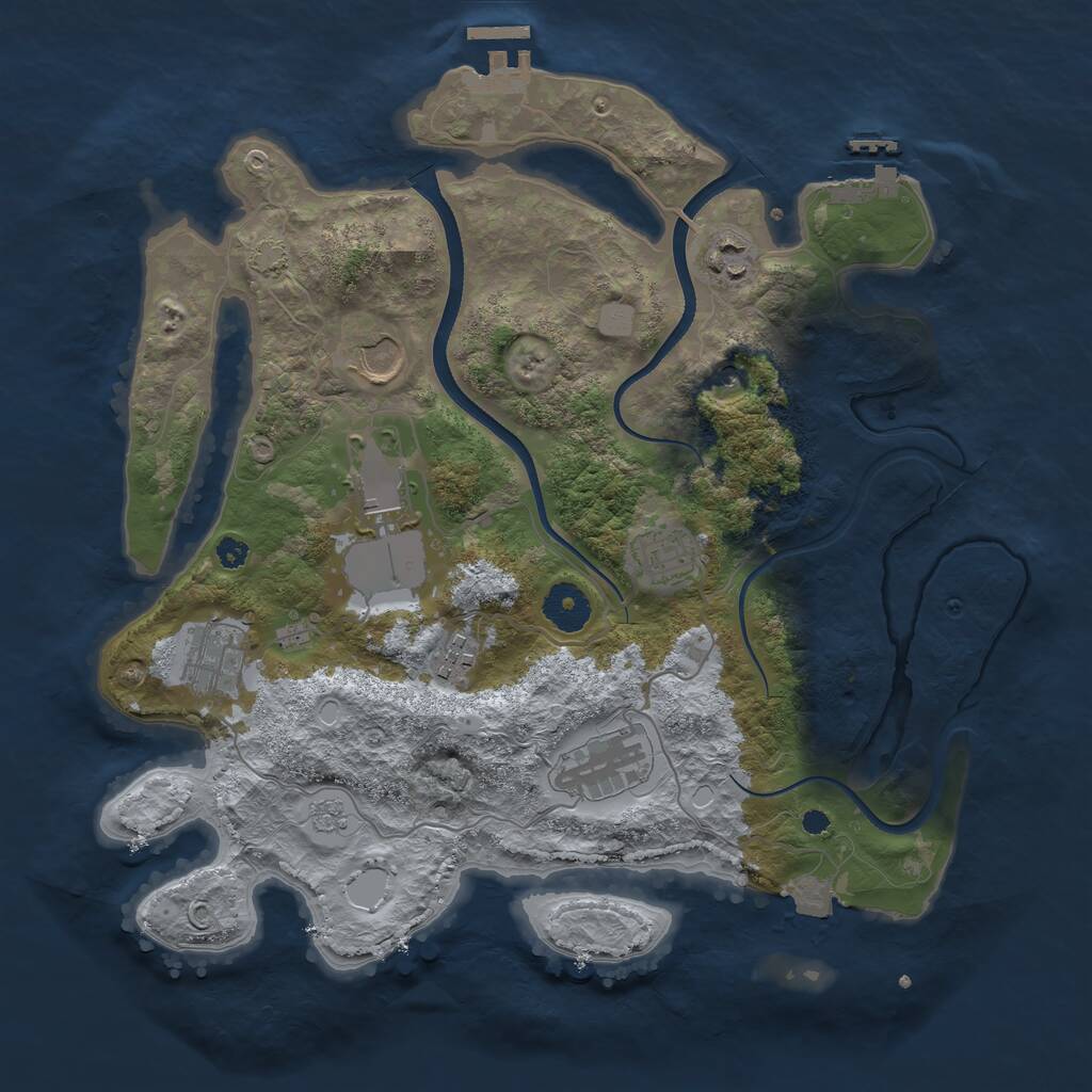 Rust Map: Procedural Map, Size: 3500, Seed: 3139946, 13 Monuments