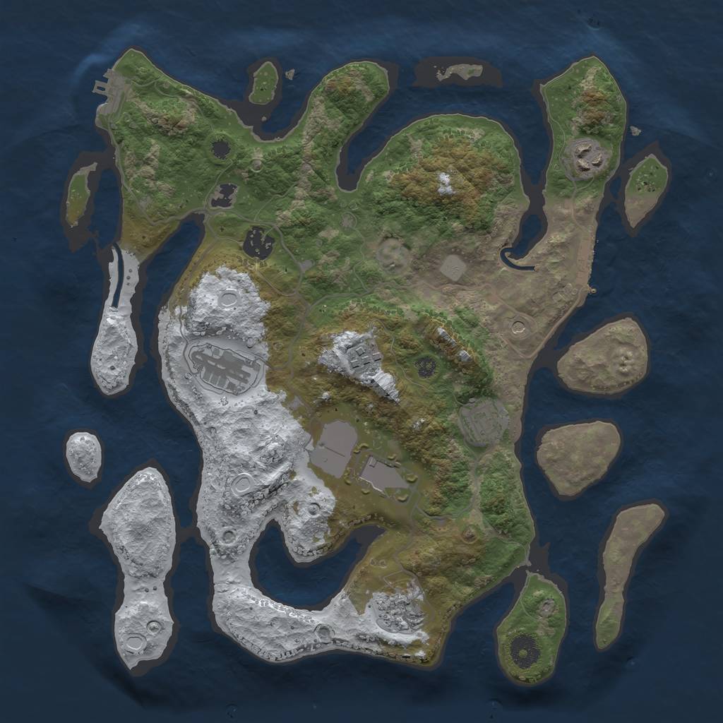 Rust Map: Procedural Map, Size: 3500, Seed: 5713496, 15 Monuments