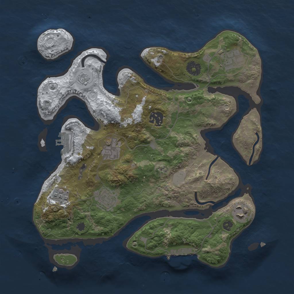 Rust Map: Procedural Map, Size: 3000, Seed: 562706004, 14 Monuments