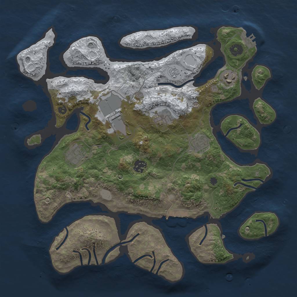 Rust Map: Procedural Map, Size: 3500, Seed: 181766, 15 Monuments