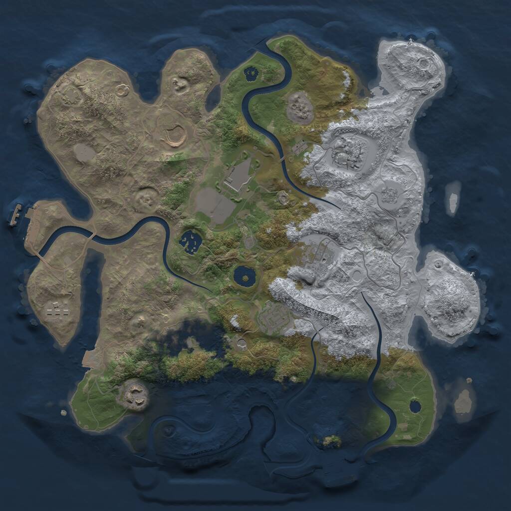 Rust Map: Procedural Map, Size: 3500, Seed: 611208, 15 Monuments