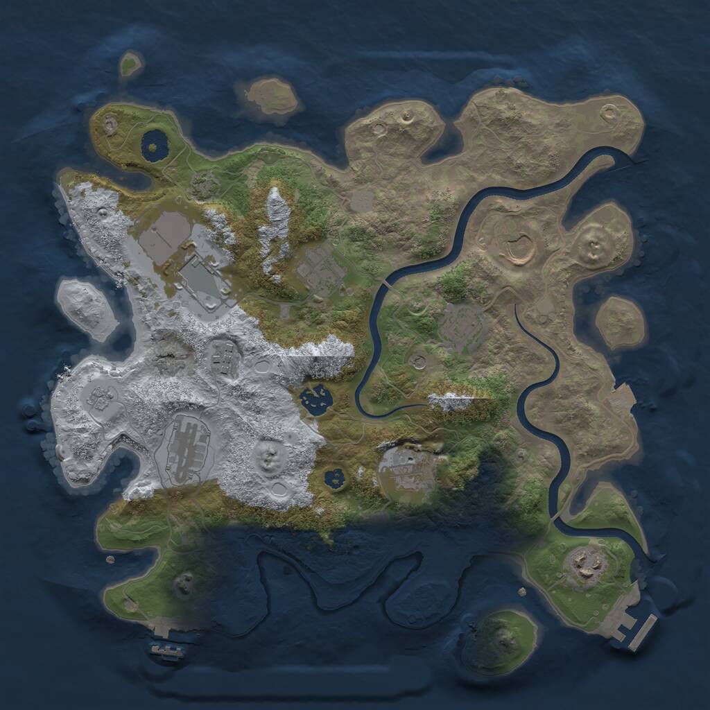 Rust Map: Procedural Map, Size: 3500, Seed: 448496, 15 Monuments