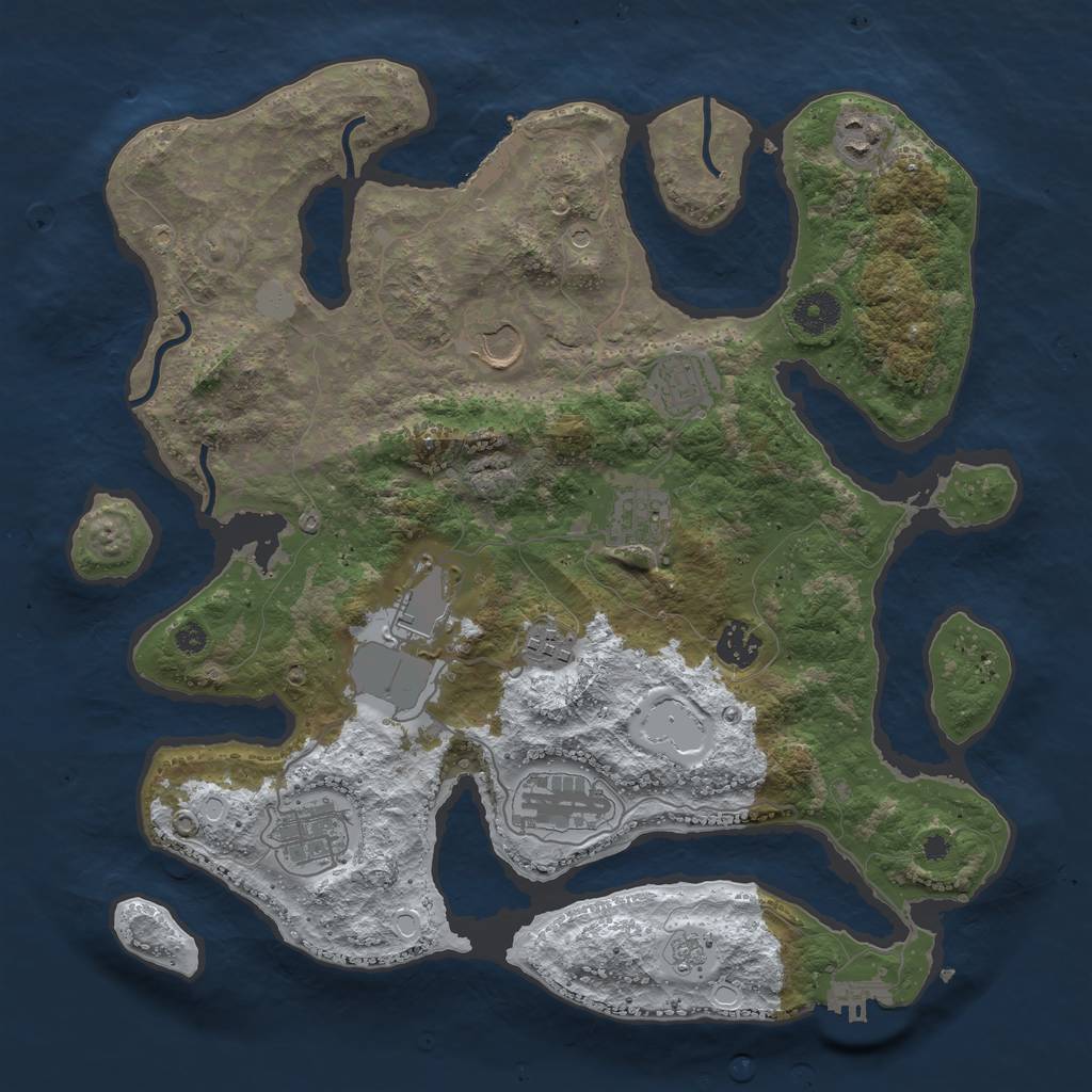 Rust Map: Procedural Map, Size: 3700, Seed: 15151325, 18 Monuments