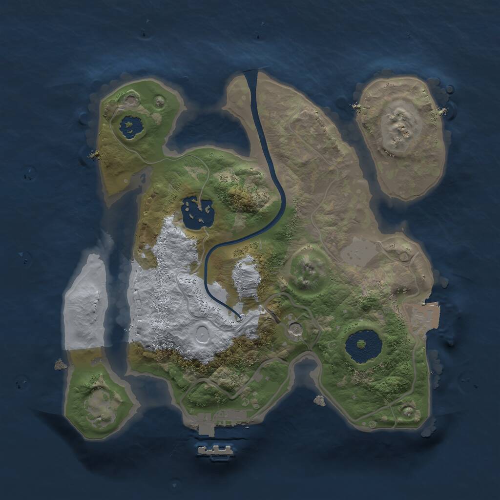 Rust Map: Procedural Map, Size: 2200, Seed: 200962396, 4 Monuments