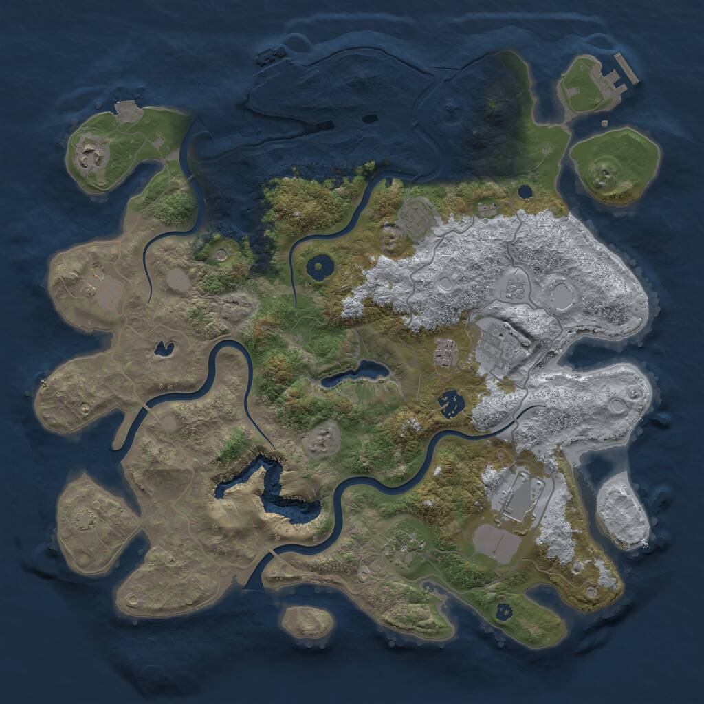 Rust Map: Procedural Map, Size: 4000, Seed: 1826543926, 14 Monuments