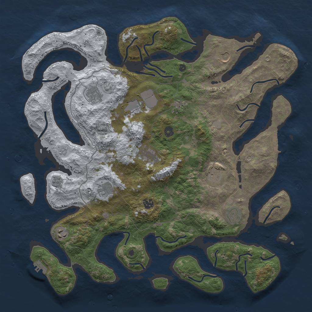 Rust Map: Procedural Map, Size: 4500, Seed: 322156, 20 Monuments