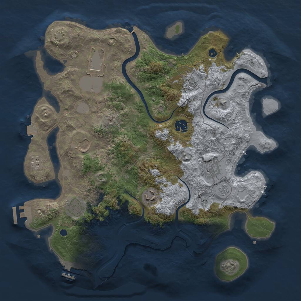Rust Map: Procedural Map, Size: 3500, Seed: 5018374, 14 Monuments