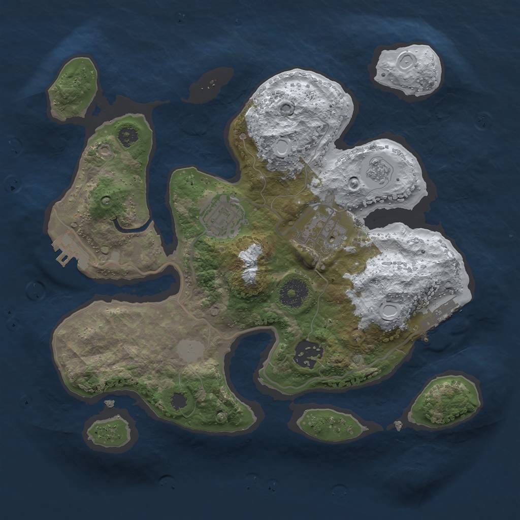 Rust Map: Procedural Map, Size: 2750, Seed: 1234567890, 11 Monuments