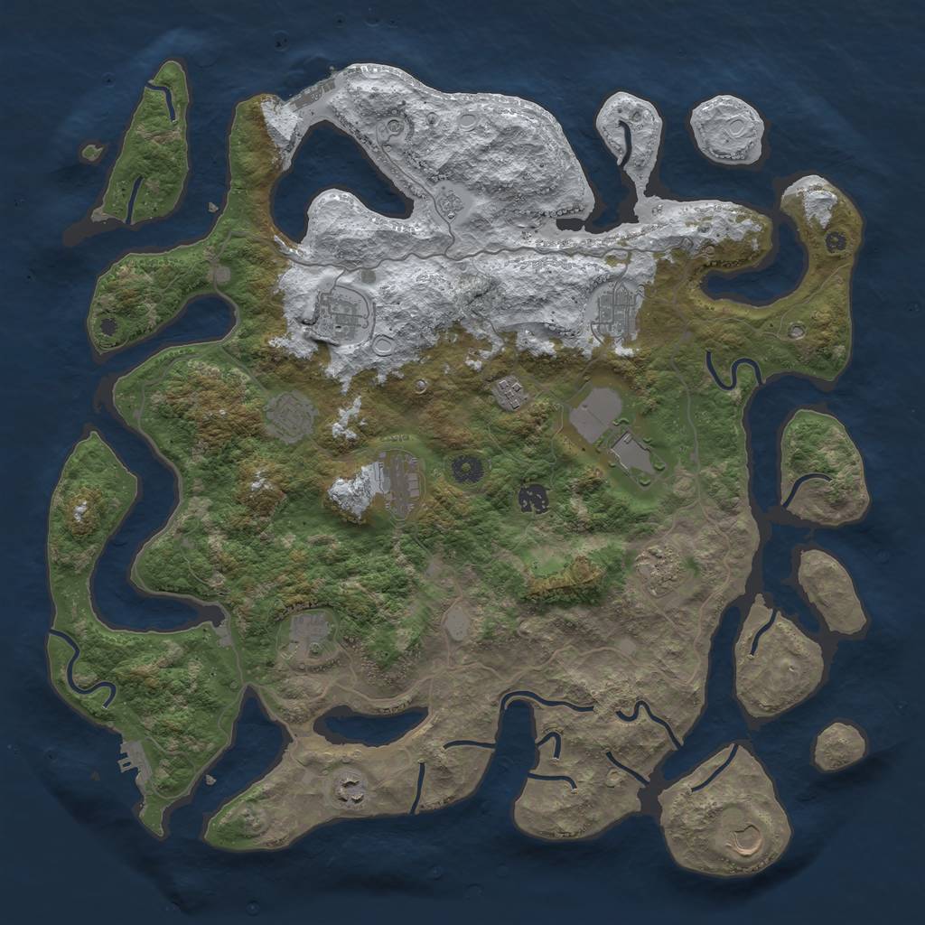 Rust Map: Procedural Map, Size: 4500, Seed: 1313170232, 20 Monuments