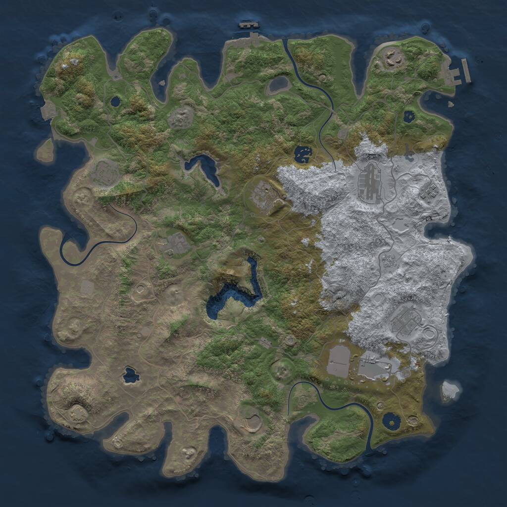 Rust Map: Procedural Map, Size: 4200, Seed: 420, 16 Monuments