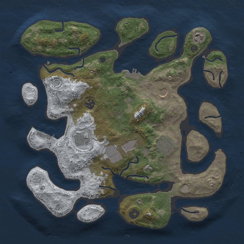 Rust Map: Procedural Map, Size: 3600, Seed: 246377, 15 Monuments
