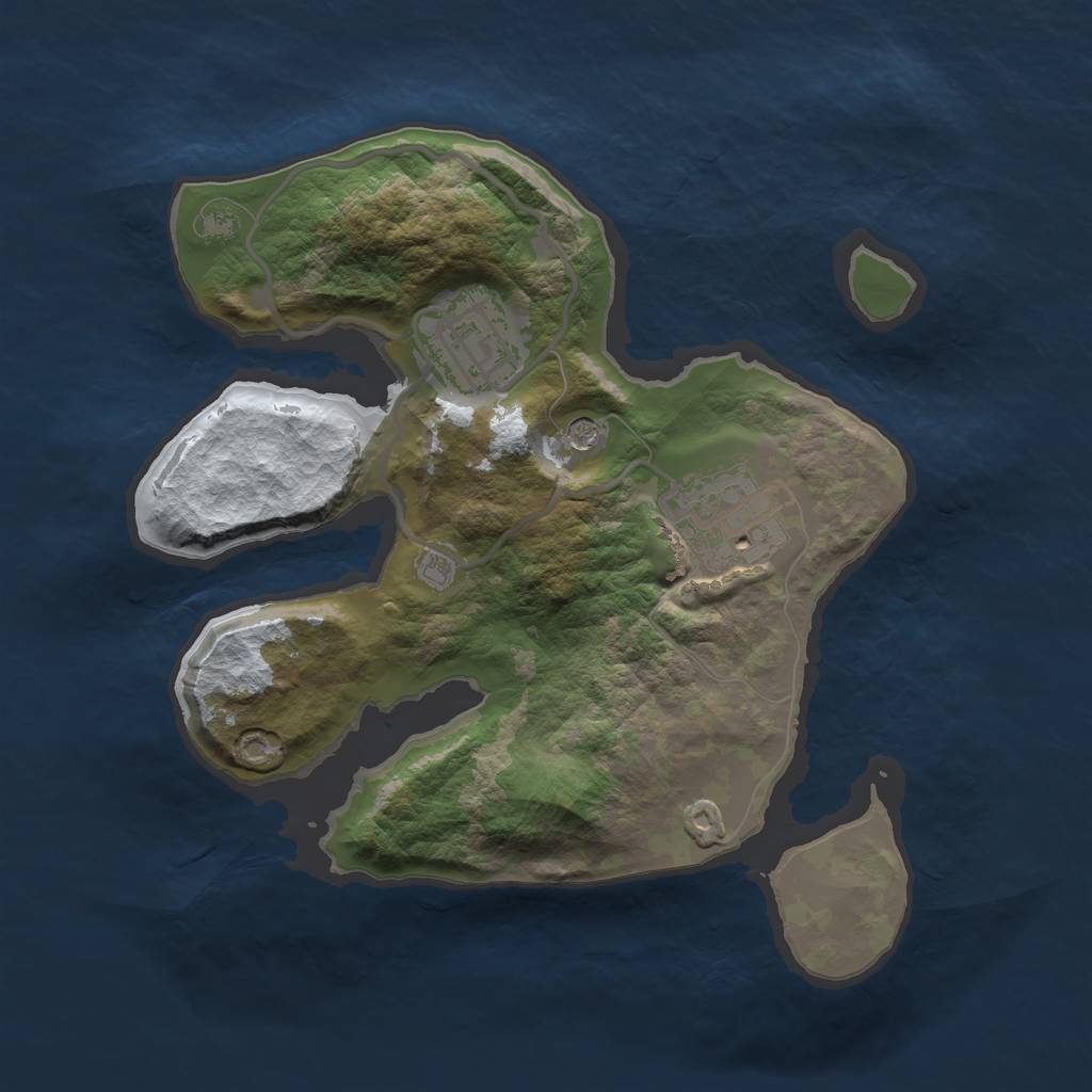 Rust Map: Barren, Size: 2200, Seed: 6, 5 Monuments